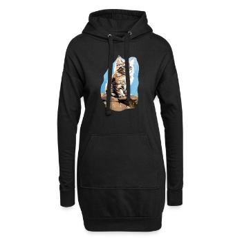 Chat sibérien Sibirische Katze - Sweat-shirt à capuche long Femme - noir - Devant
