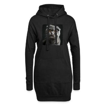 Scottish Fold Kätzchen Scottish Fold Katze - Hoodie-Kleid - Schwarz - Vorne