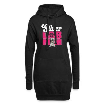 Silberner Labrador Retriever Silberner Lab - Hoodie-Kleid - Schwarz - Vorne