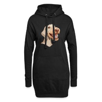 Bedlington Terrier | Cartoon Artwork - Hoodie-Kleid - Schwarz - Vorne