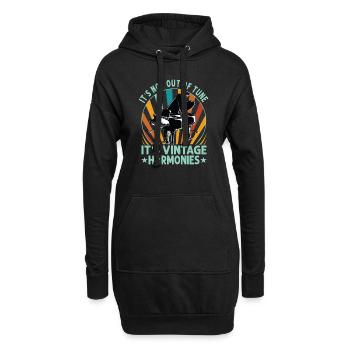 Keyboard-pianist-musiker-musikliebhaber-outfit - Hoodie-Kleid - Schwarz - Vorne