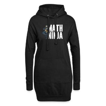 Drôle Math Ninja Mathématiques Geek Nombres - Sweat-shirt à capuche long Femme - noir - Devant