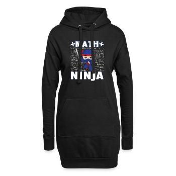 Drôle Math Ninja Mathématiques Geek Nombres - Sweat-shirt à capuche long Femme - noir - Devant