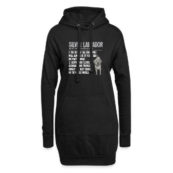 Silver Labrador Retriever Silver Lab - Sweat-shirt à capuche long Femme - noir - Devant