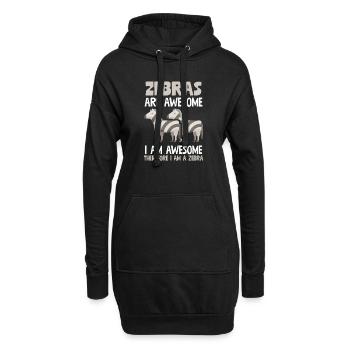 Les zèbres sont géniaux donc je suis un zèbre drôle - Sweat-shirt à capuche long Femme - noir - Devant