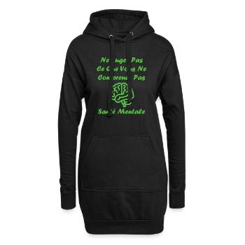 sensibilisation santé mentale - Sweat-shirt à capuche long Femme - noir - Devant
