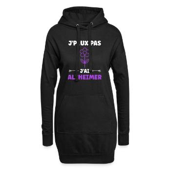 Sensibilisation à la maladie d’Alzheimer - Sweat-shirt à capuche long Femme - noir - Devant