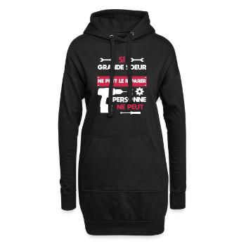 grande soeur bricolage bricoleuse humour - Sweat-shirt à capuche long Femme - noir - Devant