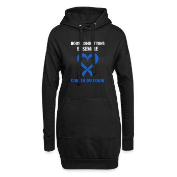 Sensibilisation au cancer du côlon - Sweat-shirt à capuche long Femme - noir - Devant