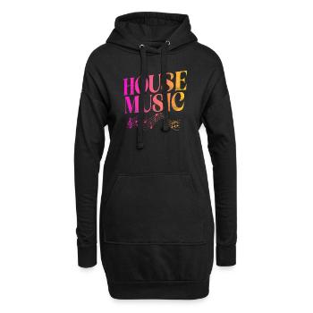 Hausmusik EDM Rave DJ Electro Deep House Lover - Hoodie-Kleid - Schwarz - Vorne