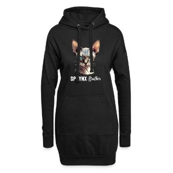 Chaton Sphynx Chat Sphynx - Sweat-shirt à capuche long Femme - noir - Devant