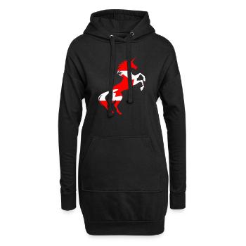Chemise Drapeau Licorne Canada Licorne Magique Canadienne - Sweat-shirt à capuche long Femme - noir - Devant