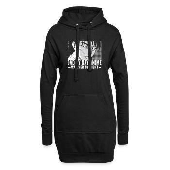 Papa Anime Comme Un Papa Ordinaire Otaku Manga Japonais - Sweat-shirt à capuche long Femme - noir - Devant