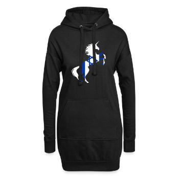 T-Shirt Drapeau Licorne Israël Licorne Magique Israël - Sweat-shirt à capuche long Femme - noir - Devant