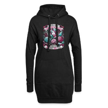 Crochet Crochet Crochet Fil Tricot Citations - Sweat-shirt à capuche long Femme - noir - Devant
