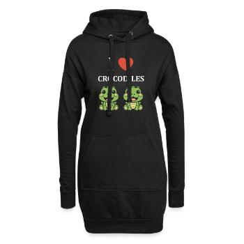 Humour Crocodile - Sweat-shirt à capuche long Femme - noir - Devant