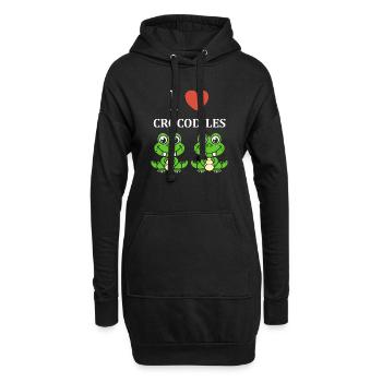 Humour Crocodile - Sweat-shirt à capuche long Femme - noir - Devant