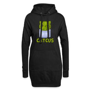 Cat Cactus Succulent Cactus Lover - Hoodie Dress - black - Front