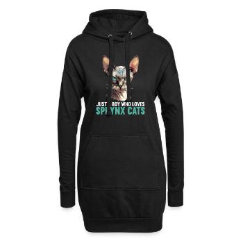 Chaton Sphynx Chat Sphynx - Sweat-shirt à capuche long Femme - noir - Devant