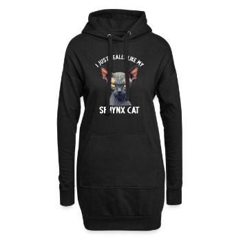 Sphynx Kätzchen Sphynx Katze - Hoodie-Kleid - Schwarz - Vorne