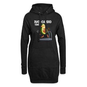 Avo-Cardio Lustiges Wortspiel Training Avocado - Hoodie-Kleid - Schwarz - Vorne