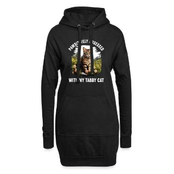 Chaton tigré chat tigré - Sweat-shirt à capuche long Femme - noir - Devant