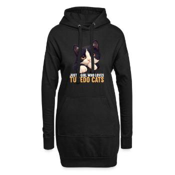 Tuxedo Kätzchen Tuxedo Katze - Hoodie-Kleid - Schwarz - Vorne