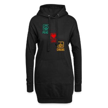 Circus Peace Love Circus Circus Circus Artiste de cirque cadeau - Sweat-shirt à capuche long Femme - noir - Devant