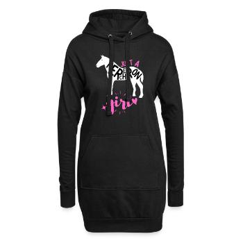 Nur ein Percheron-Mädchen | Pferderasse Frauen Tochter - Hoodie-Kleid - Schwarz - Vorne