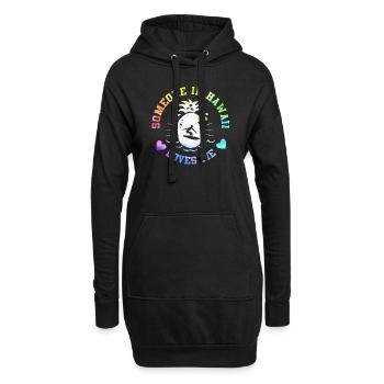 Jemand auf Hawaii liebt mich - Hoodie-Kleid - Schwarz - Vorne