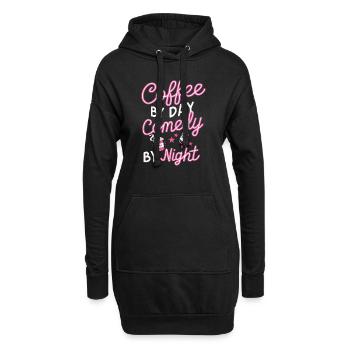 Kaffee bei Tag Comedy bei Nacht Komiker - Hoodie-Kleid - Schwarz - Vorne