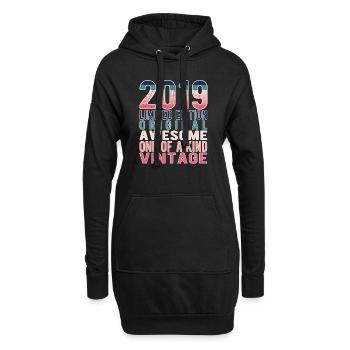 Edition limitée depuis 2019 Anniversaire Millésime 2019 - Sweat-shirt à capuche long Femme - noir - Devant