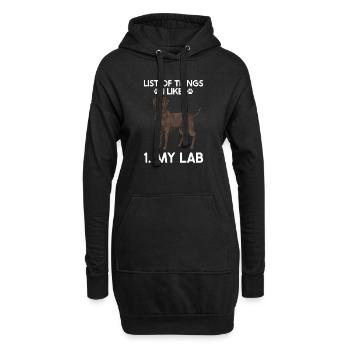 Chien Labrador Retriever brun chocolat - Sweat-shirt à capuche long Femme - noir - Devant