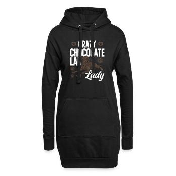 Chien Labrador Retriever Brun Chocolat - Sweat-shirt à capuche long Femme - noir - Devant