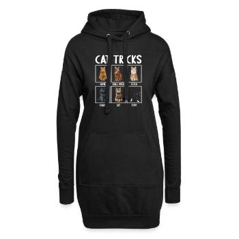 Katze Katzen Tricks lustiges Katzen - Hoodie-Kleid - Schwarz - Vorne