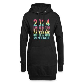 Edition limitée depuis 2024 Anniversaire Millésime 2024 - Sweat-shirt à capuche long Femme - noir - Devant
