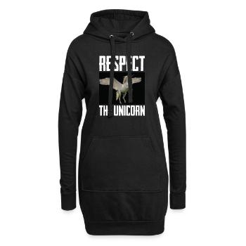 Respektieren Sie das Einhorn-Foto Lustiges Einhorn-Liebhaber-Geschenk - Hoodie-Kleid - Schwarz - Vorne