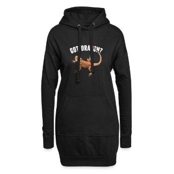 Bärde Drachenliebhaber Pogona Reptile Eidechse - Hoodie-Kleid - Schwarz - Vorne