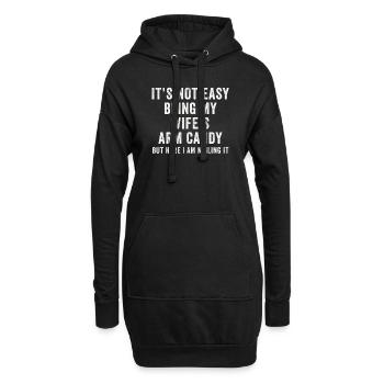 Ce n’est pas facile d’être le bonbon du bras de ma femme - Sweat-shirt à capuche long Femme - noir - Devant