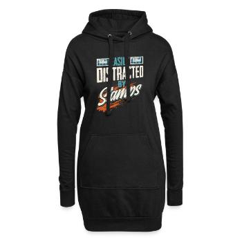 Fasciné par les timbres : la distraction d’un philatéliste - Sweat-shirt à capuche long Femme - noir - Devant