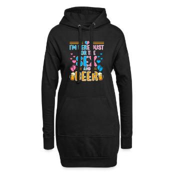 Ich Bin Nur Für Den Sex Und Das Bier Hier - Hoodie-Kleid - Schwarz - Vorne
