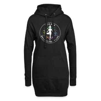 Le yoga équilibre ma vie - Sweat-shirt à capuche long Femme - noir - Devant