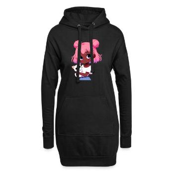 Anime Afro-américain Afro Anime Merch Stuff - Sweat-shirt à capuche long Femme - noir - Devant