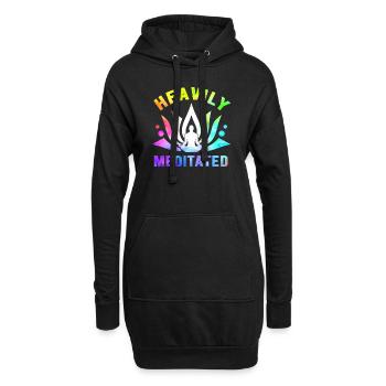 Stark meditiert - Hoodie-Kleid - Schwarz - Vorne