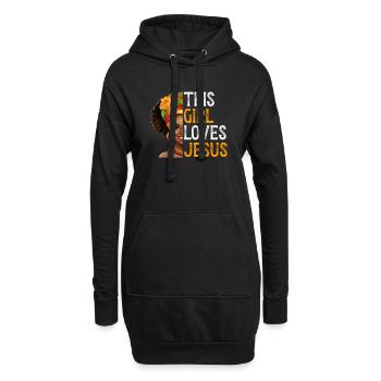 African American Christ Jesus Black Women - Hoodie Dress - black - Front