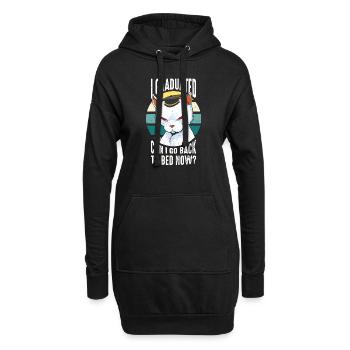Ich habe meinen Abschluss gemacht Kann ich jetzt wieder ins Bett gehen Abschlussfeier - - Hoodie-Kleid - Schwarz - Vorne