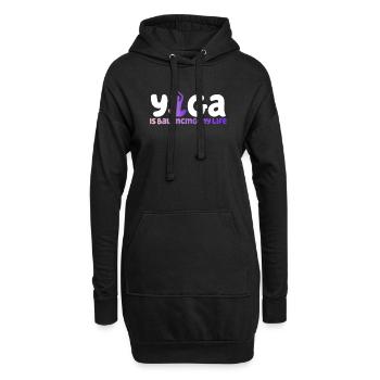 Le yoga équilibre ma vie - Sweat-shirt à capuche long Femme - noir - Devant