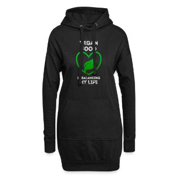 Veganes Essen bringt mein Leben in Einklang - Hoodie-Kleid - Schwarz - Vorne