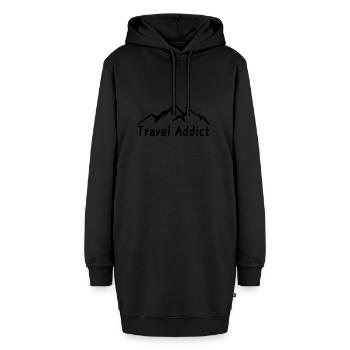 Reisesüchtig - Hoodie-Kleid - Schwarz - Vorne - AI Model Female 172 light (172cm)