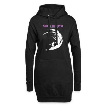 Zum Surfen geboren - Hoodie-Kleid - Schwarz - Vorne